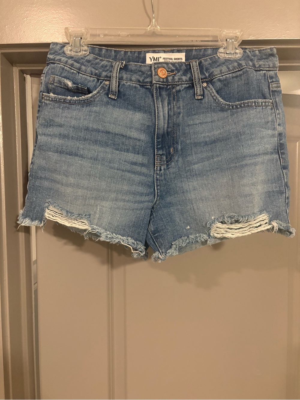 YMI Distressed Denim Shorts - Blue